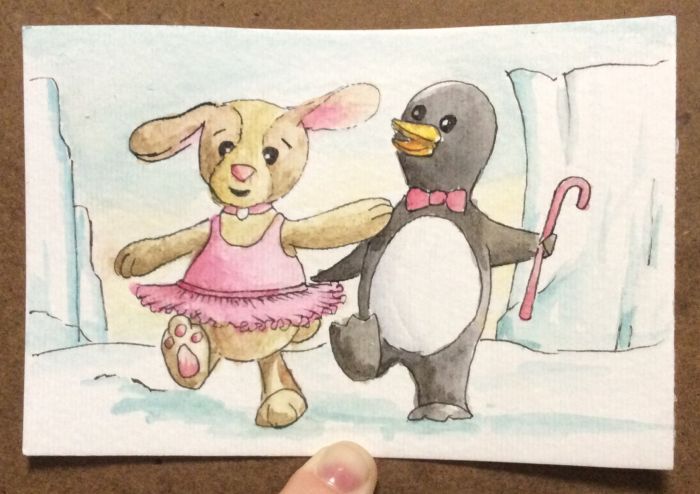 Puppy and Penguin Prance by Amy Sue Stirland